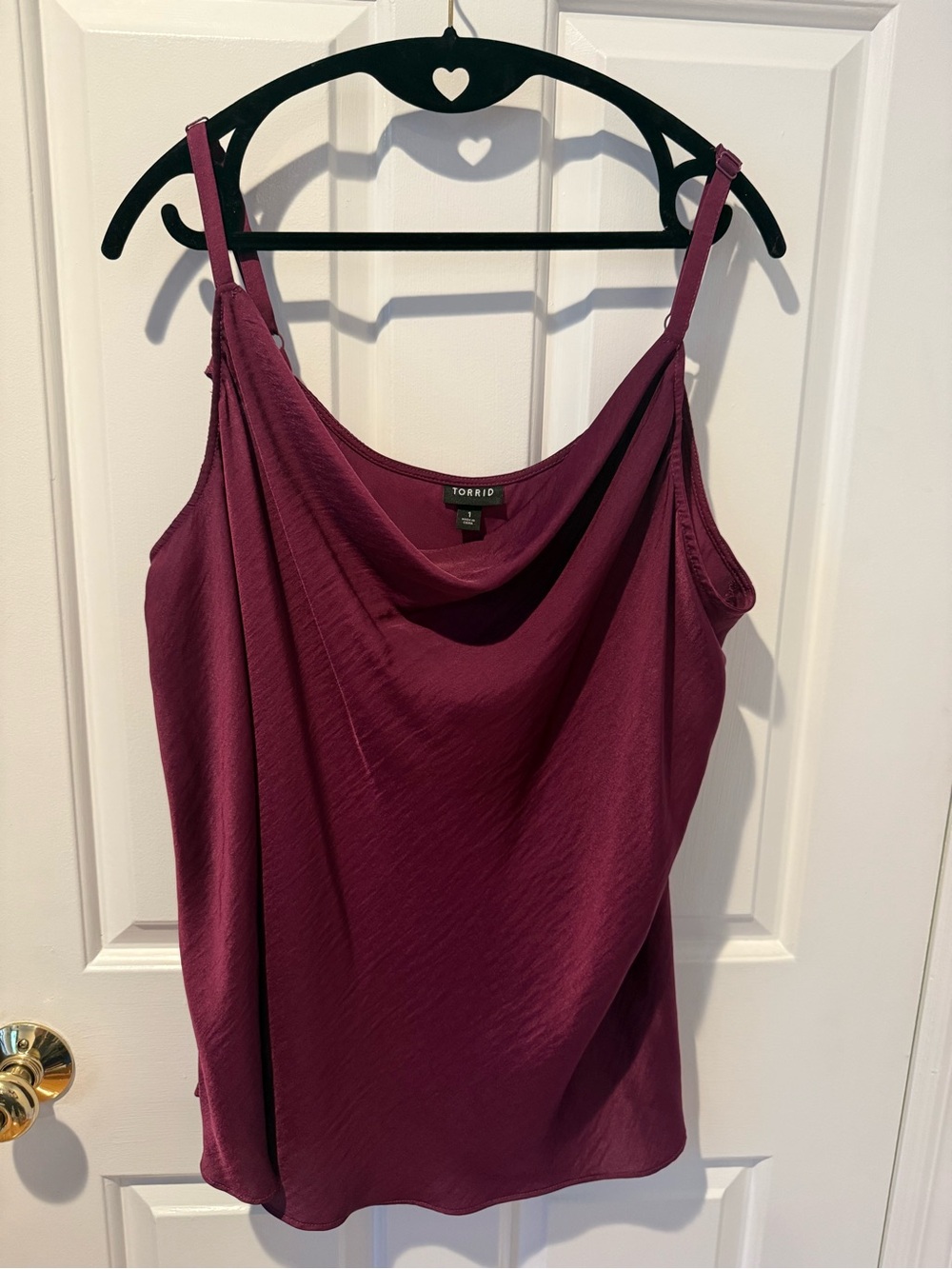 Torrid Wine/Plum Satin Cowl Neck Camisole 1